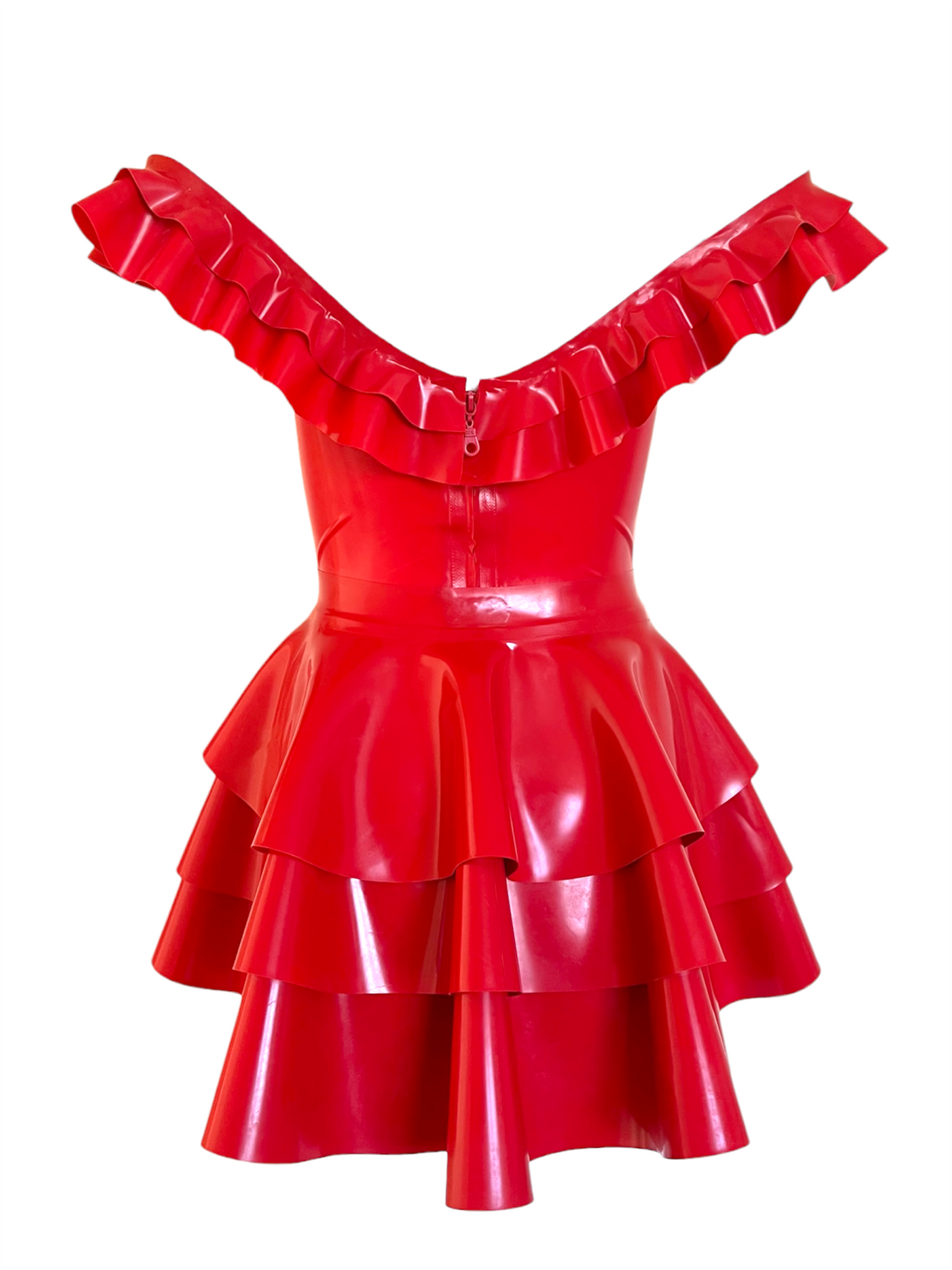 Latex Lydia Bodysuit and Tiered Peplum Belt