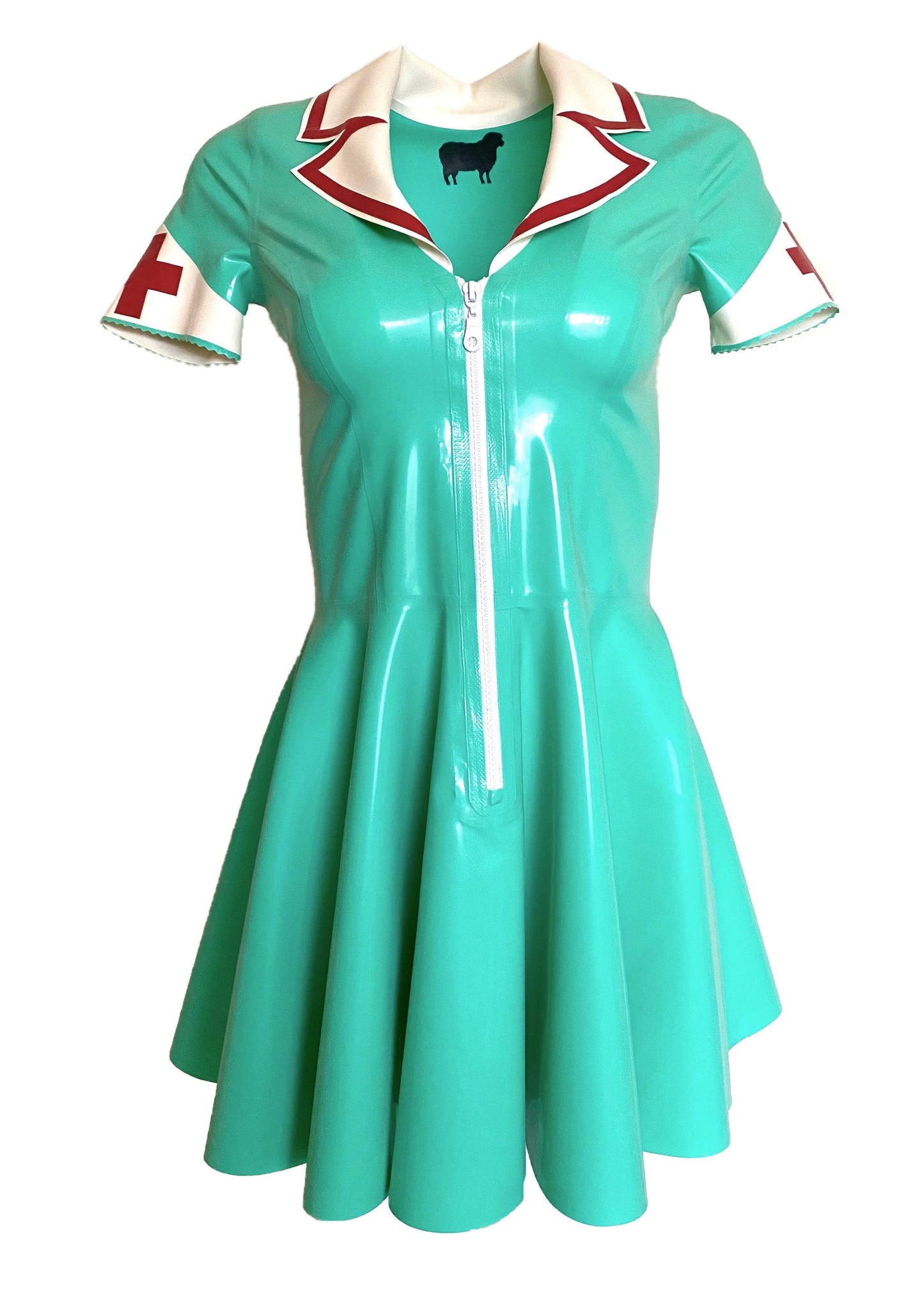 Latex Nurse Dress with Circle Skirt