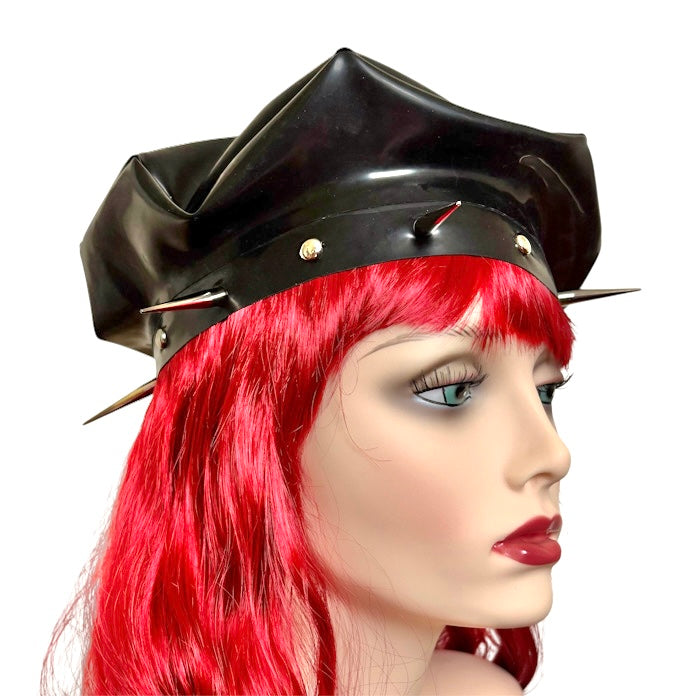 Latex Spiked Beret