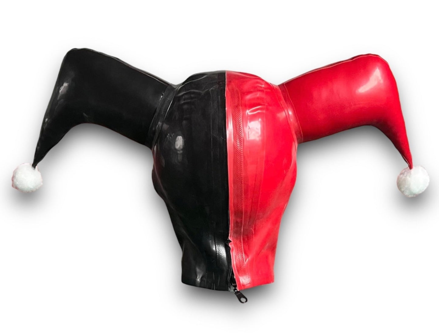Latex Harley Quinn Hood with Horns