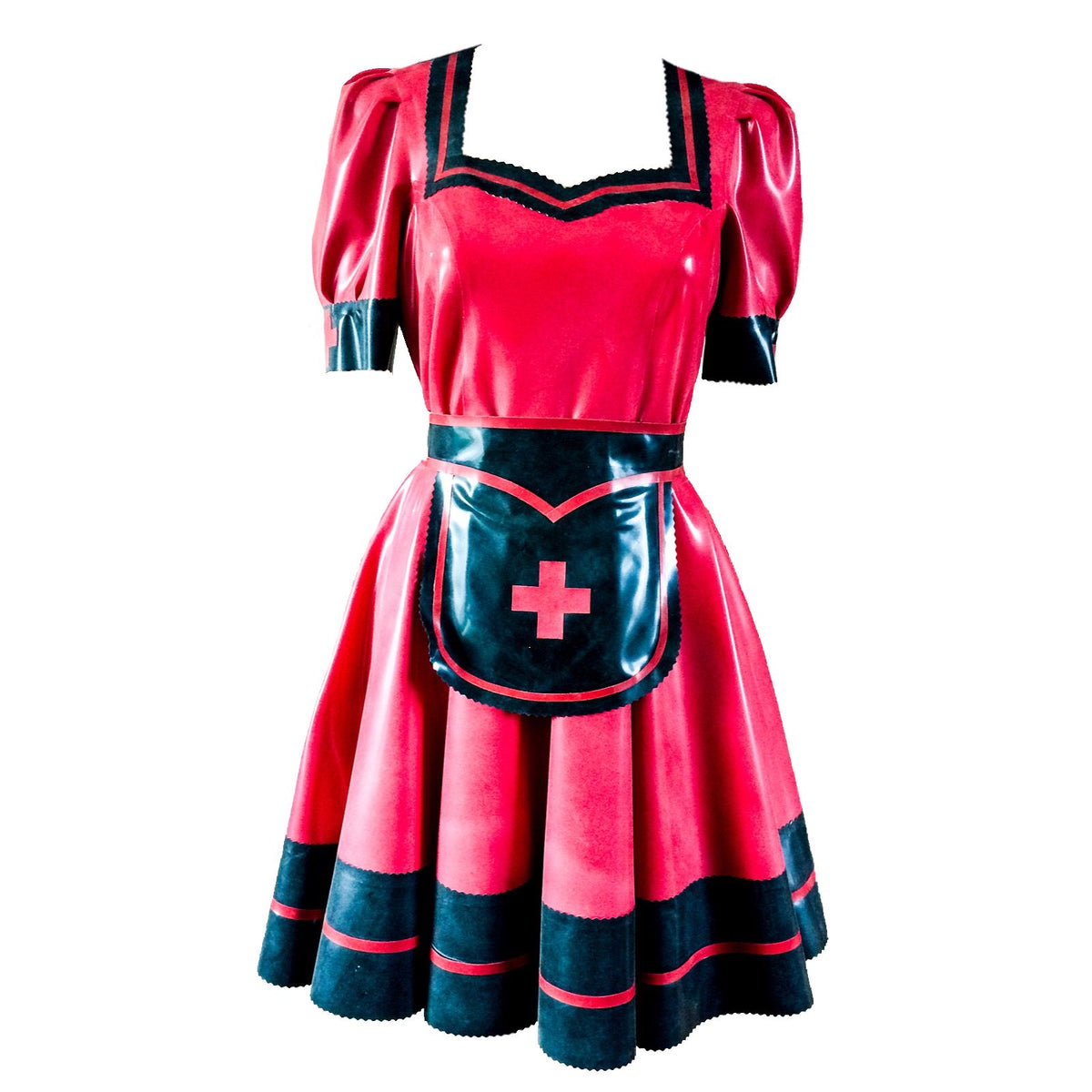 Latex Nurse Swing Dress and Apron