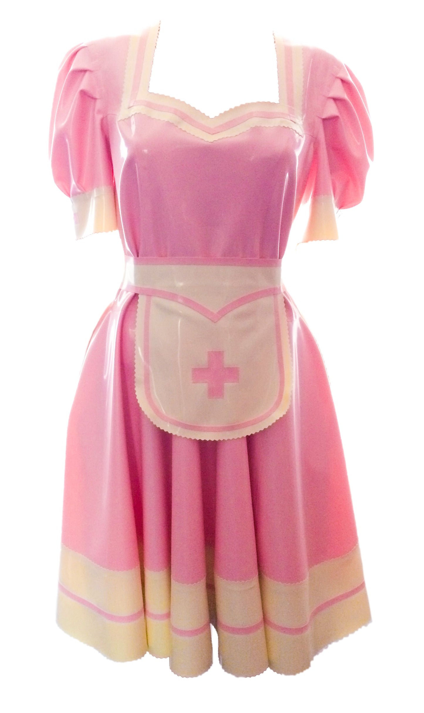 Latex Nurse Swing Dress and Apron