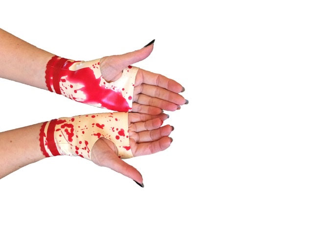 Latex Nurse Gloves with Blood Splatter Pattern