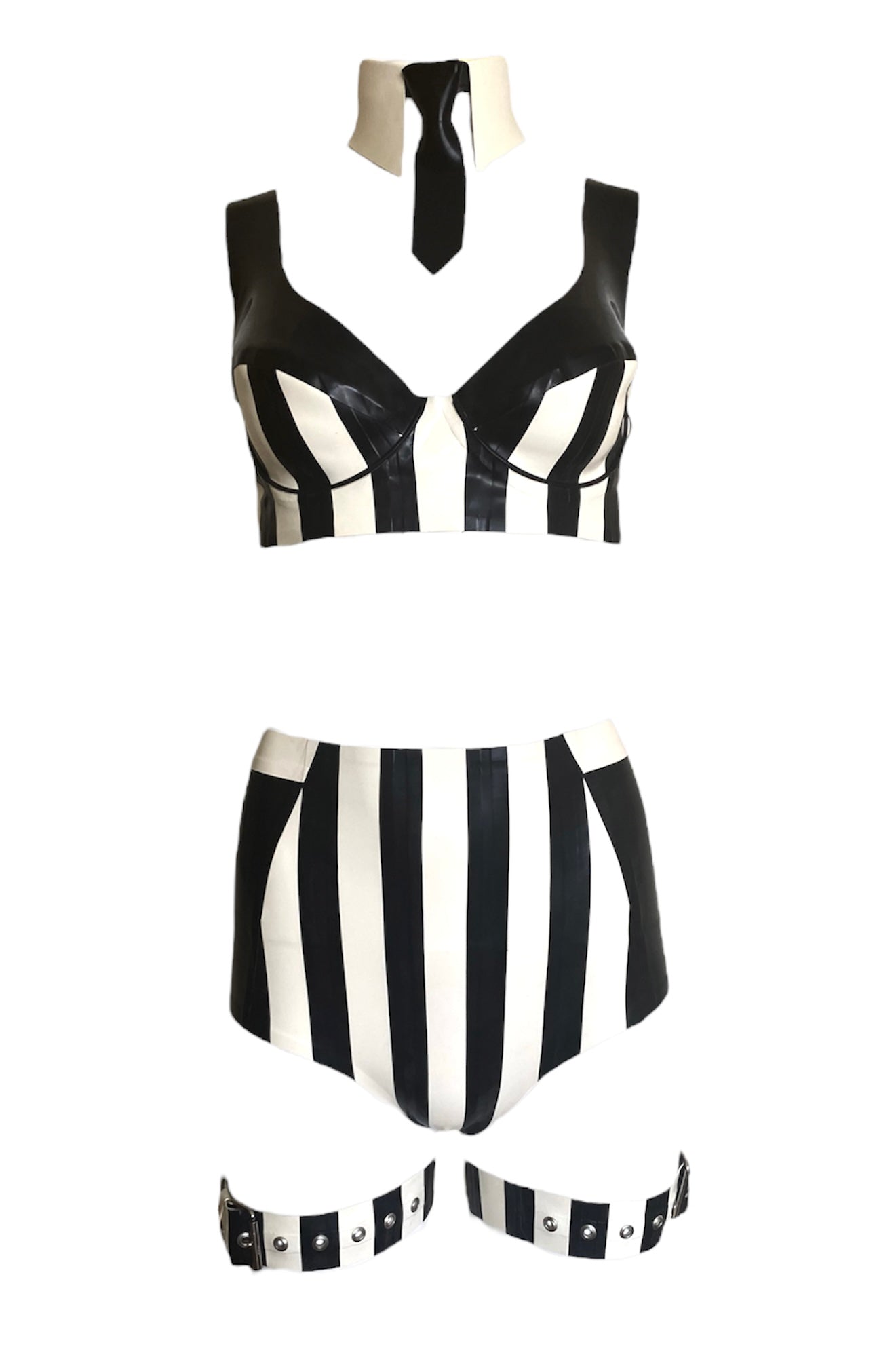 Latex Striped Beetlejuice Bra