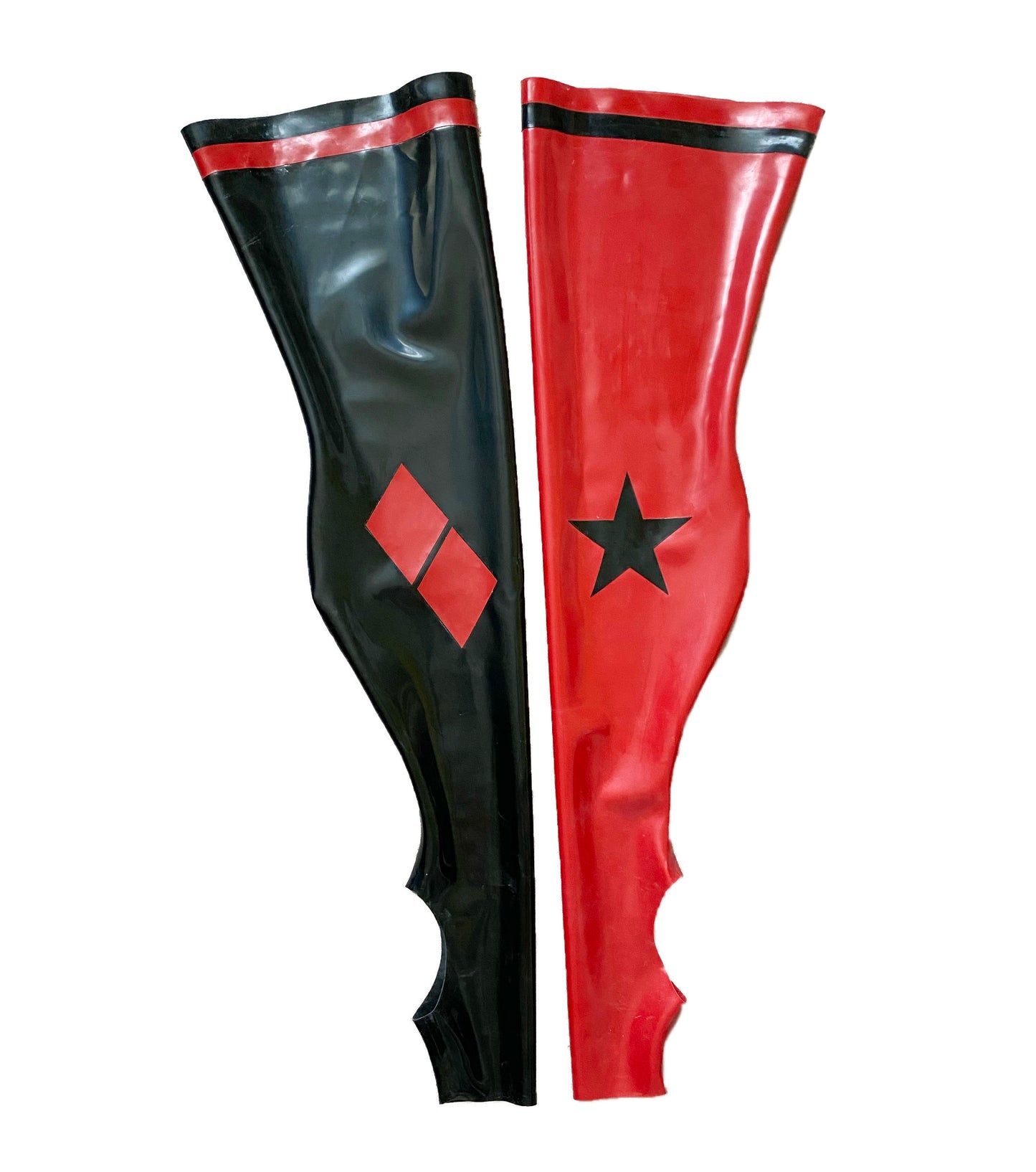 Latex Harley Quinn Thigh High Stockings HQ52