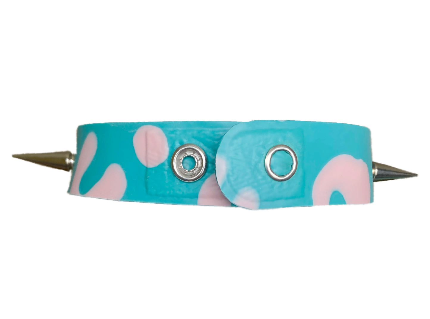 Latex Leopard Print Spike Choker