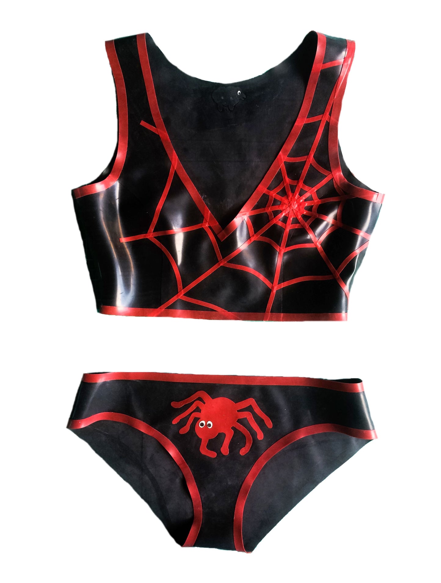 Latex Cobweb Crop Top Halloween