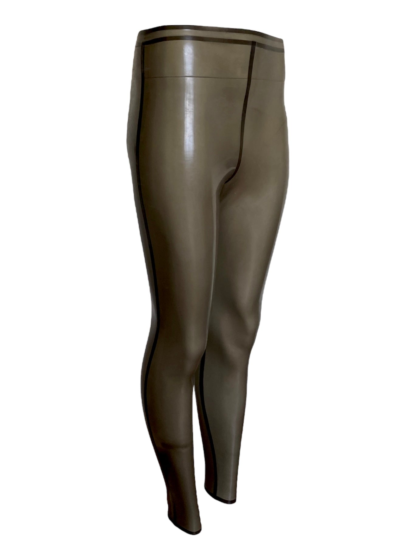 Latex Leggings With Back Seam And Bow