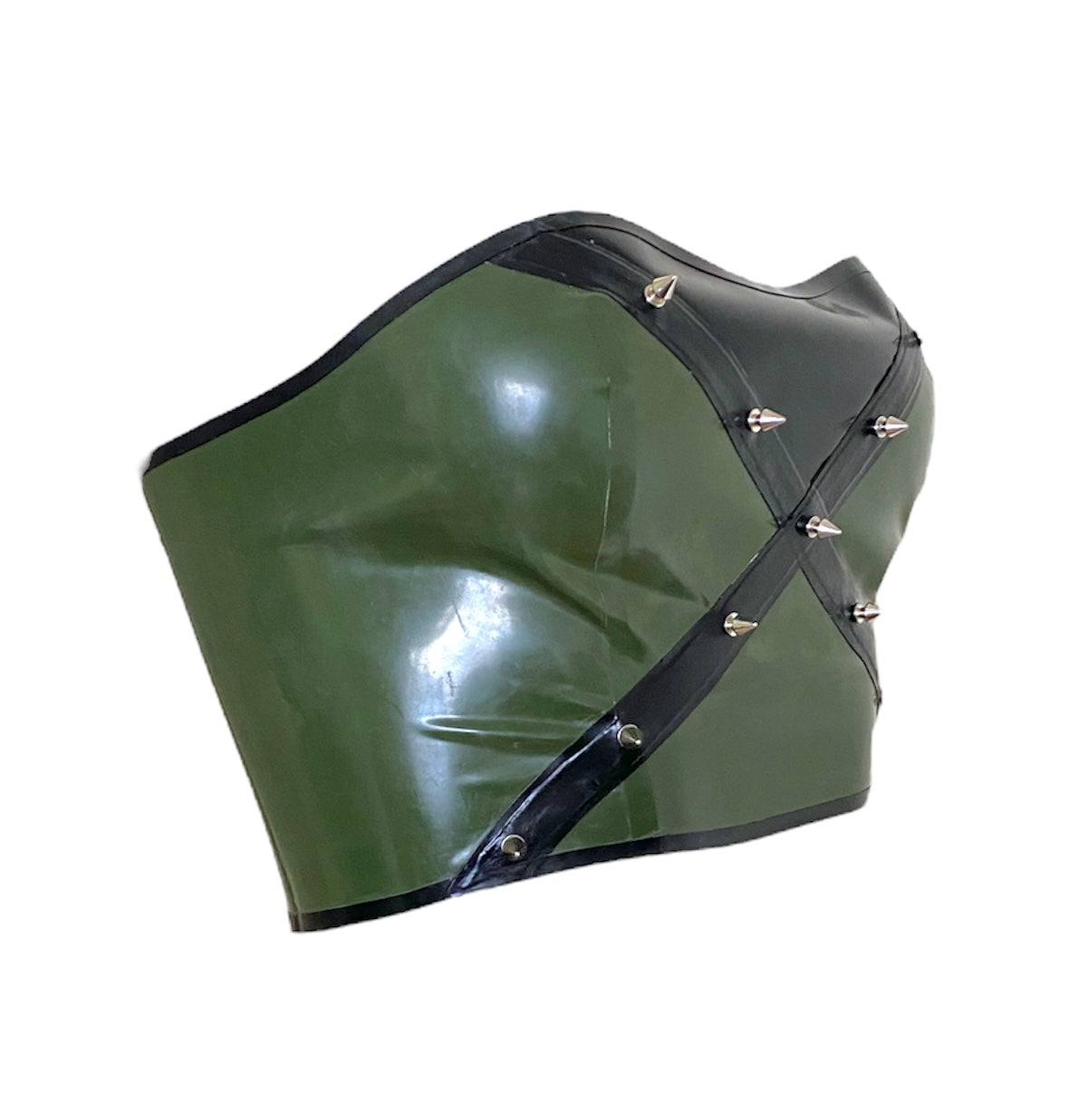 Latex Metal Spiked Bra / Strapless Crop Top