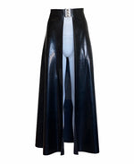 Latex Open Front Full Length Long Skirt