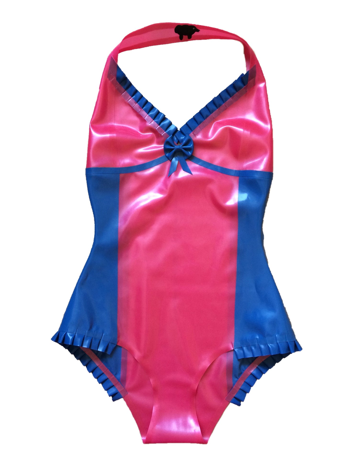 Latex Halterneck Panel Body Suit
