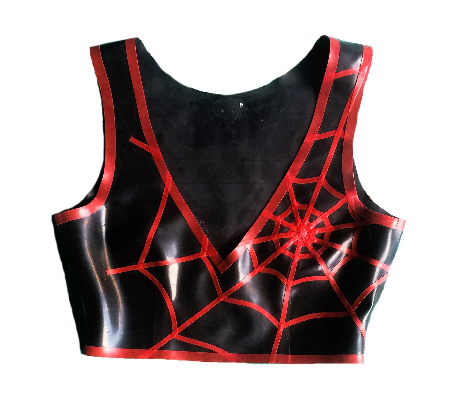 Latex Cobweb Crop Top Halloween