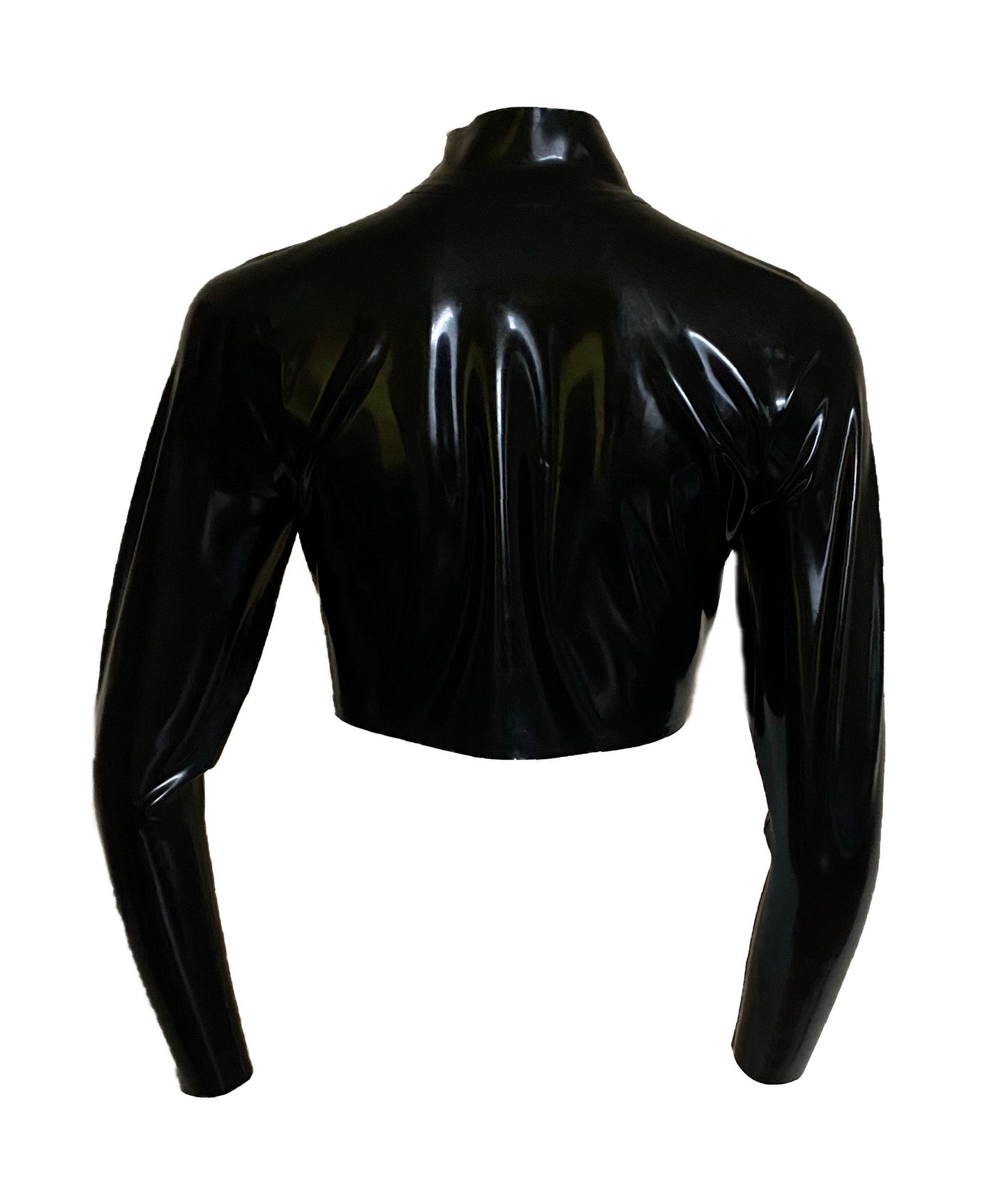 Latex Cropped Zip Jacket