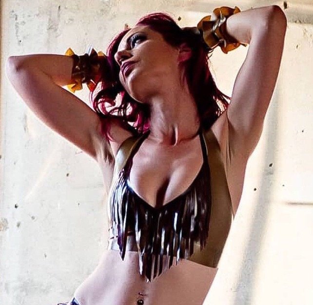 Latex Fringed Halter Bra Top