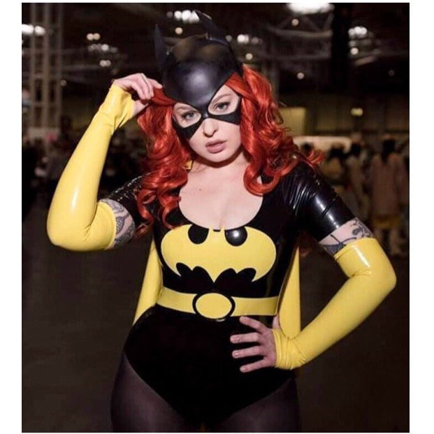 Latex Batgirl Outfit - Bodysuit / Belt / Cape / Gloves