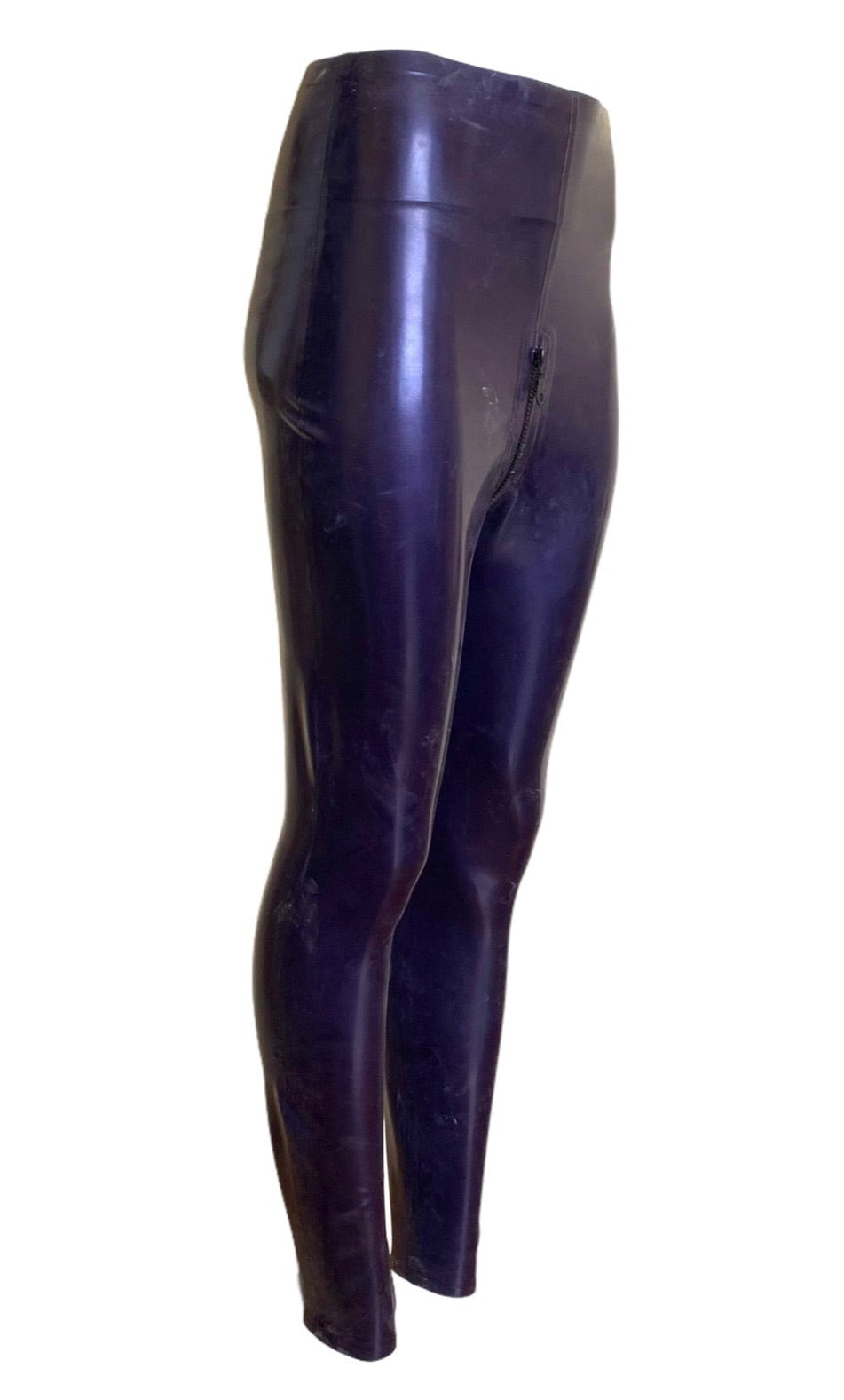 Latex Leggings with Crotch Zip