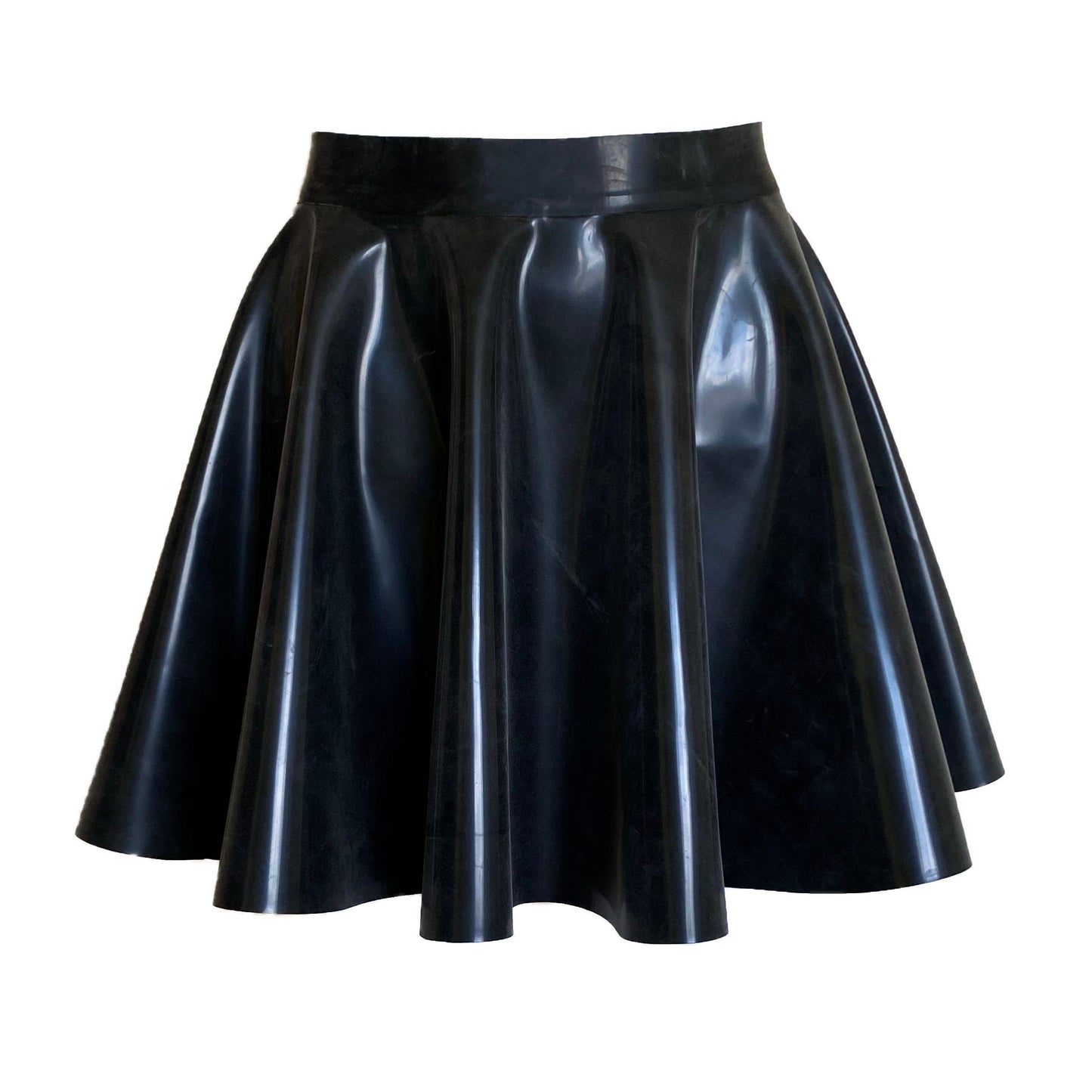 Latex Skater Circle Mini Skirt