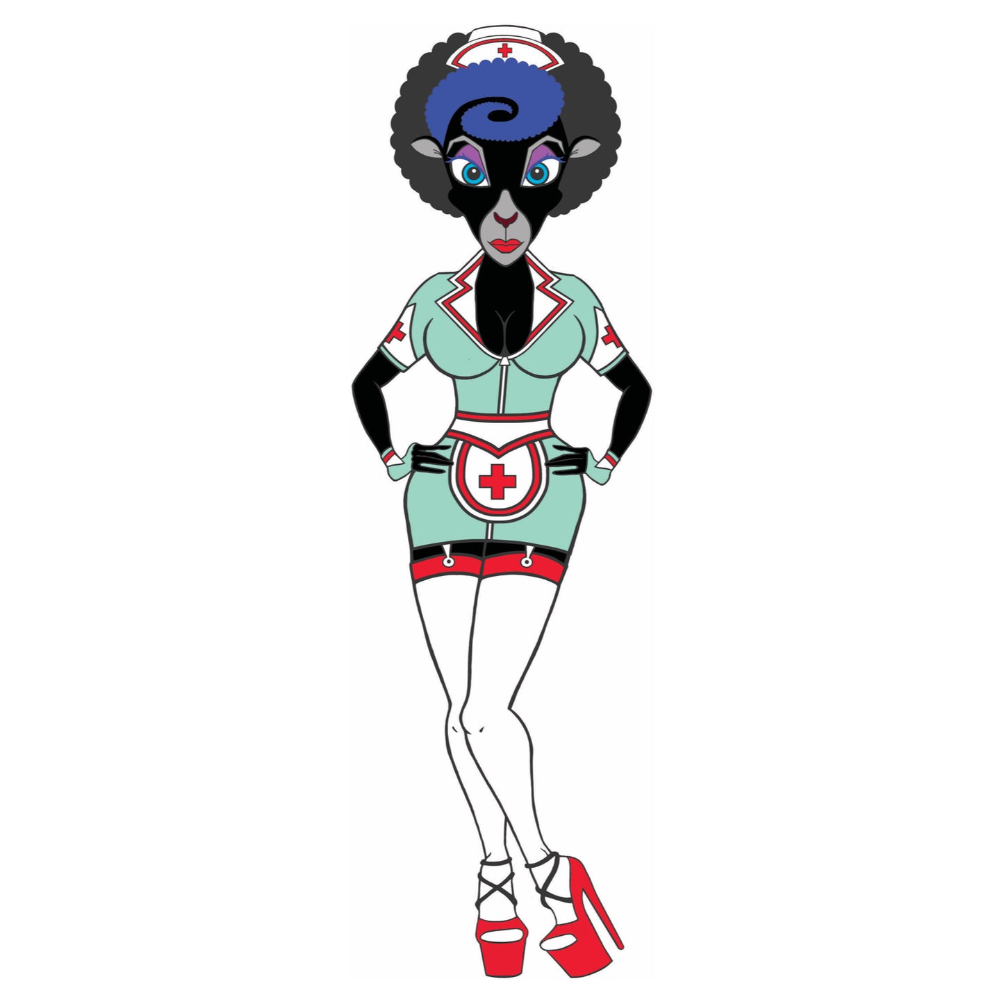 Black Sheep Latex Nurse Enamel Pin Badge - £1 NHS Donation from each sale