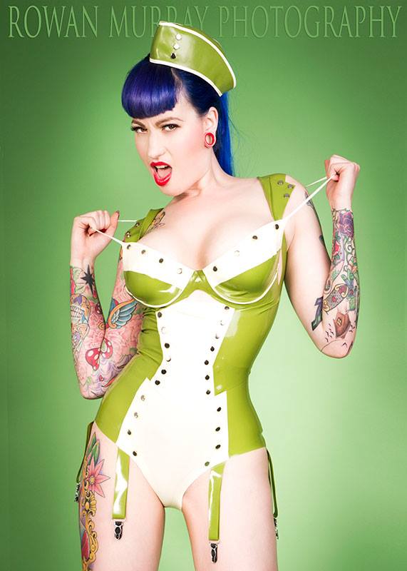 Latex Underbust Waistcoat with Studs