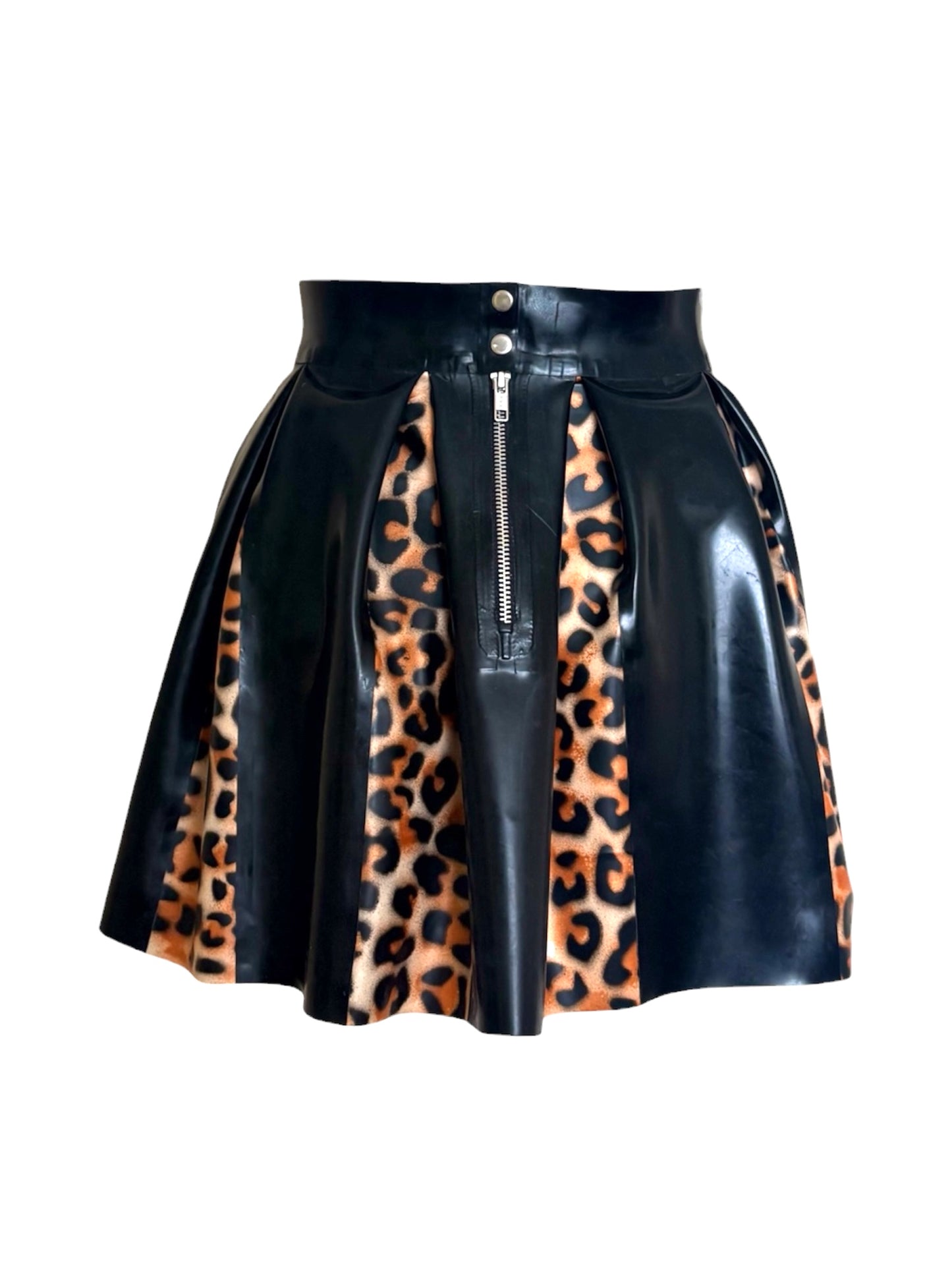 Ansellia Leopard Pleated Mini Skirt