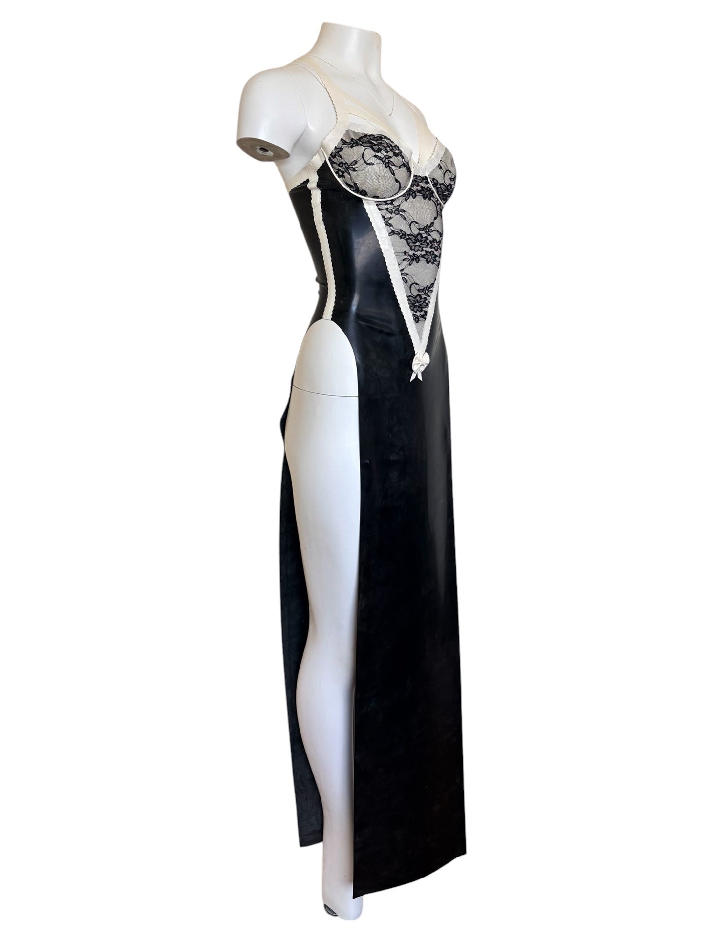 Hex Latex and Lace Maxi Dress
