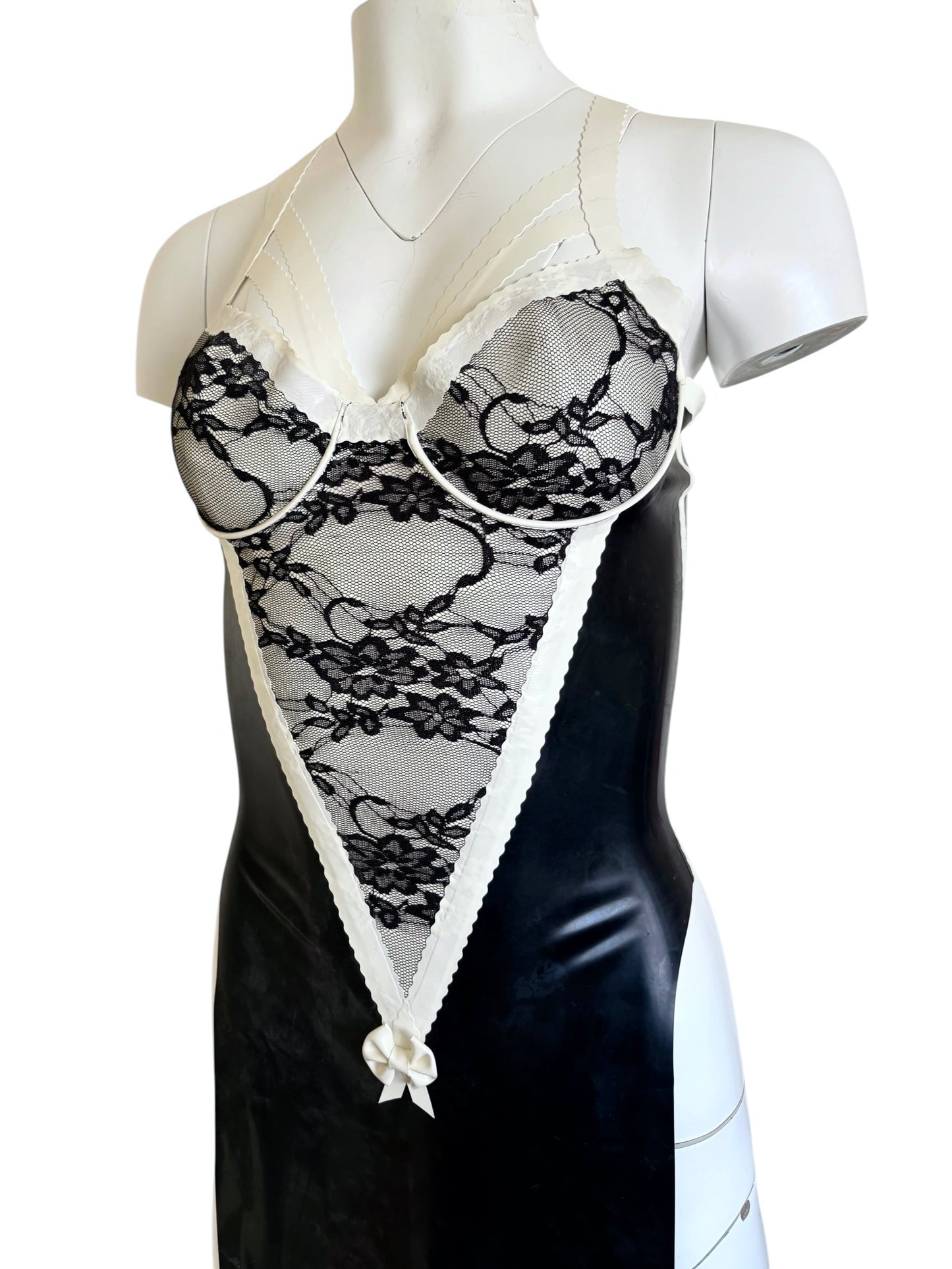 Hex Latex and Lace Maxi Dress