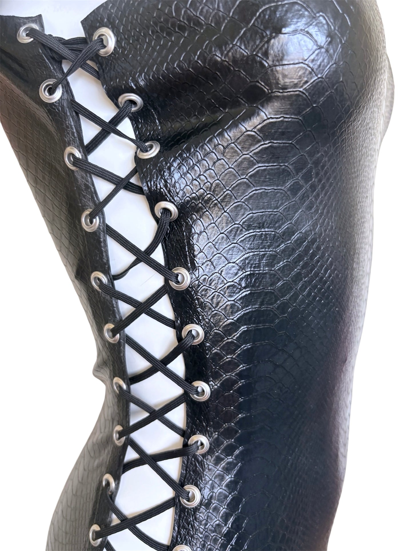 Serpens Snakeskin Latex Mini Dress