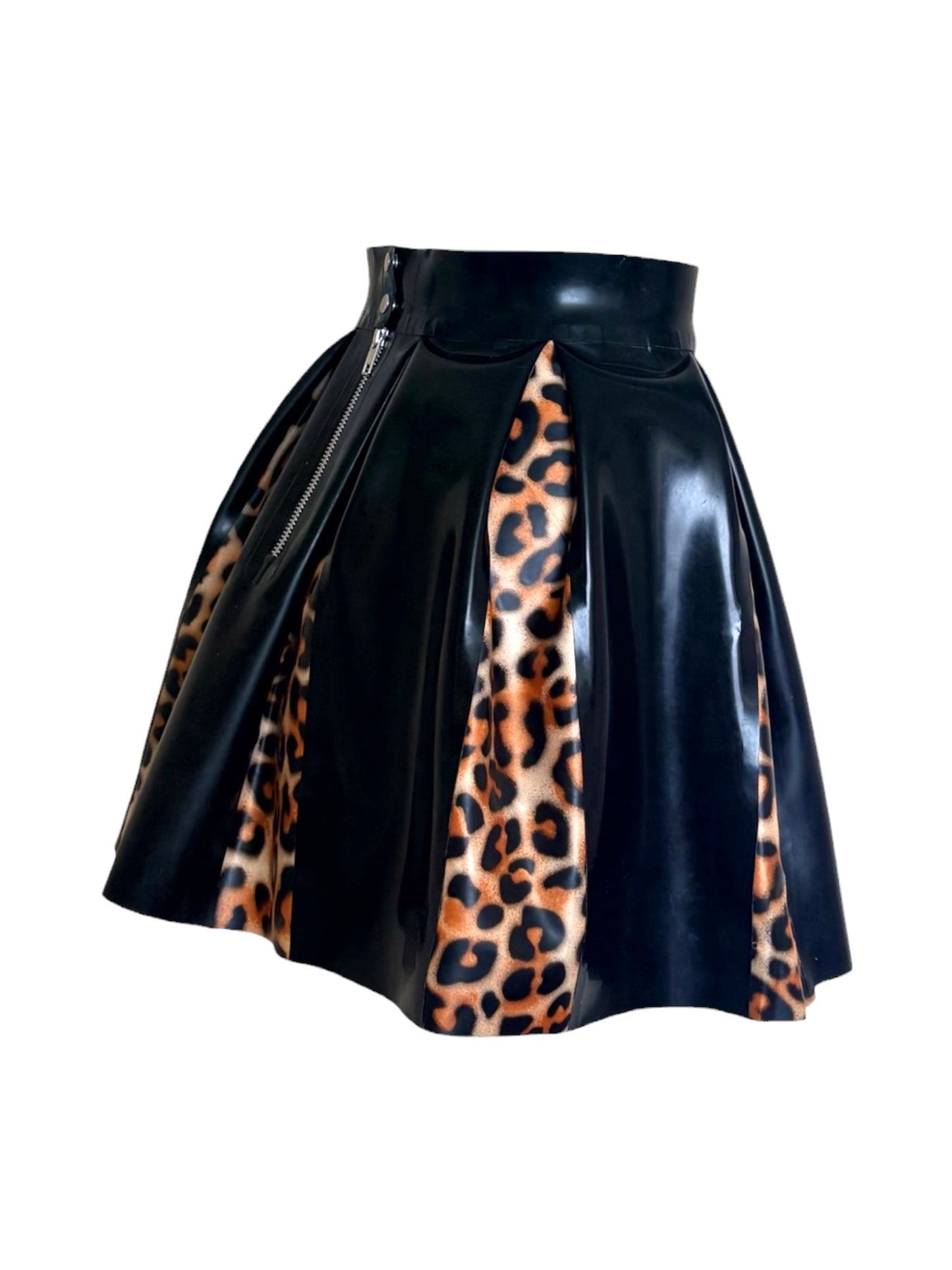 Ansellia Leopard Pleated Mini Skirt