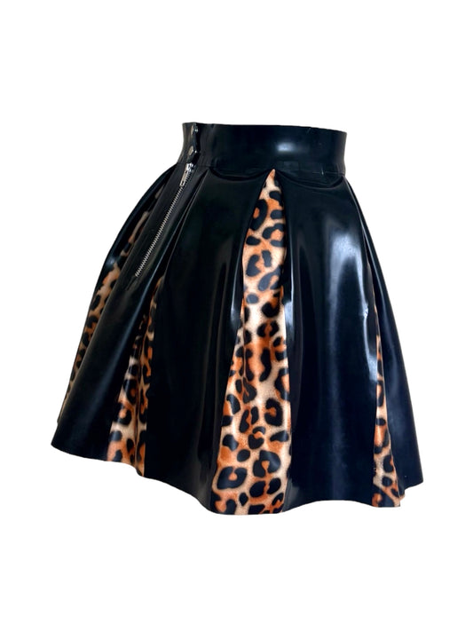 Ansellia Leopard Pleated Mini Skirt