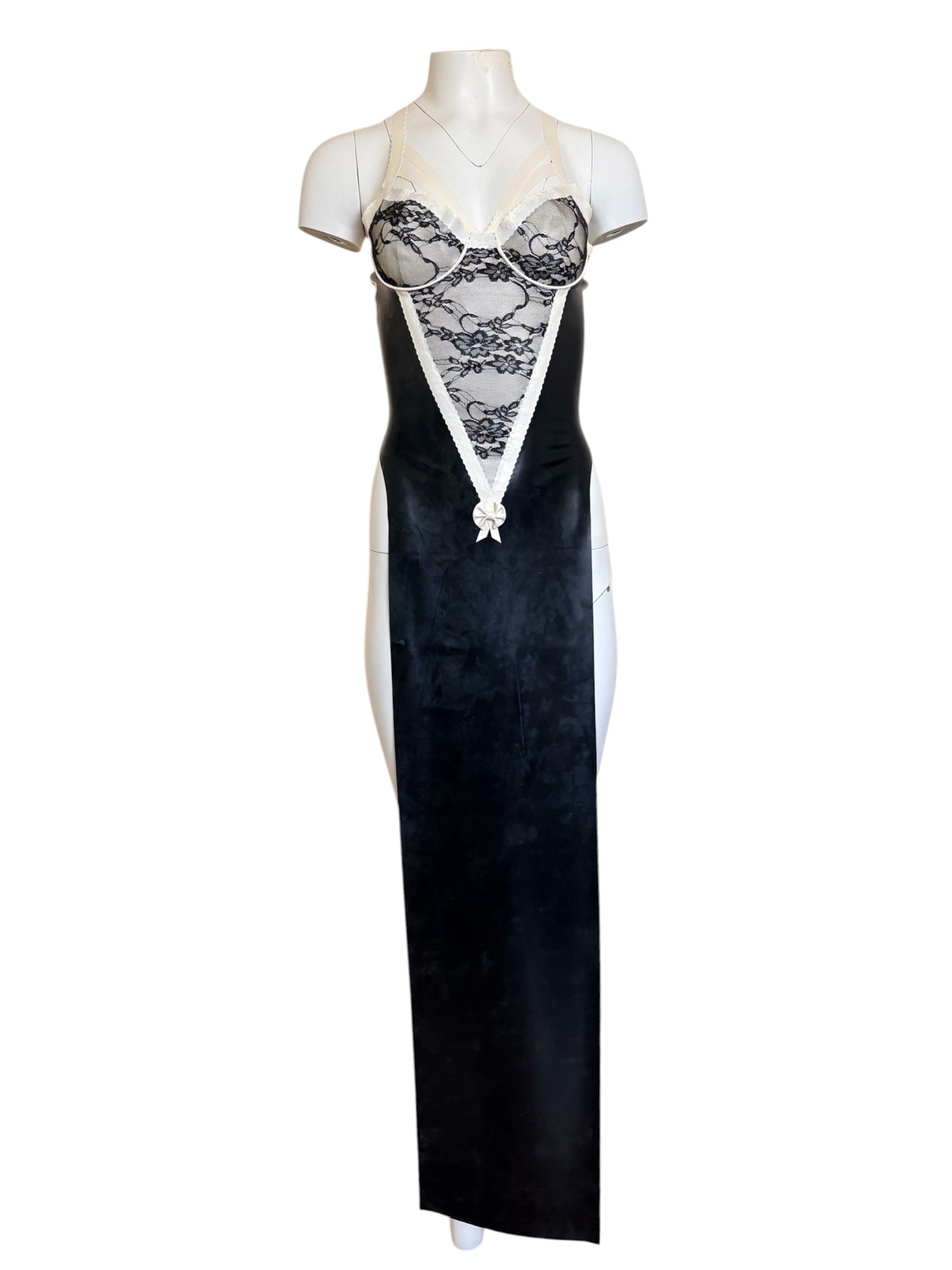 Hex Latex and Lace Maxi Dress