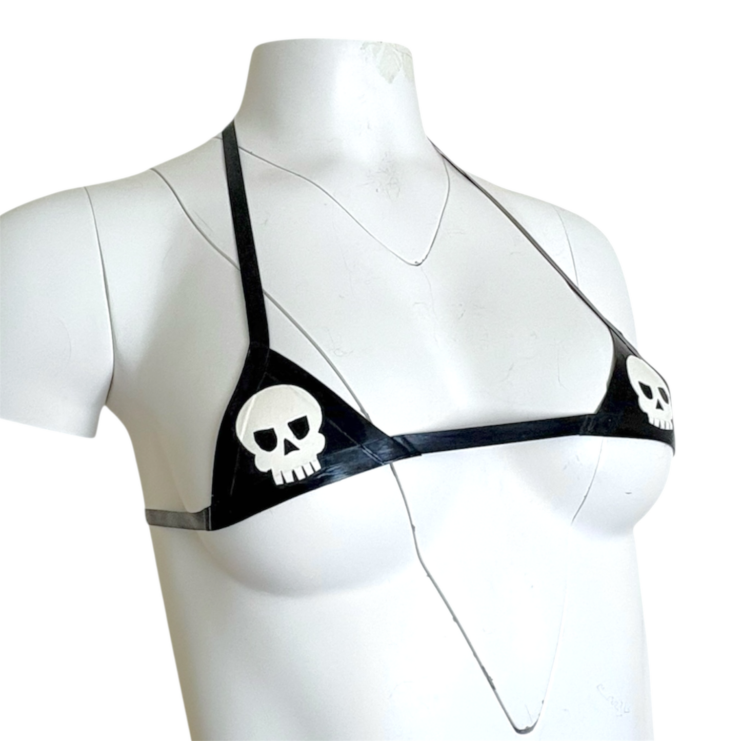 Latex Skull Micro Triangle Bikini