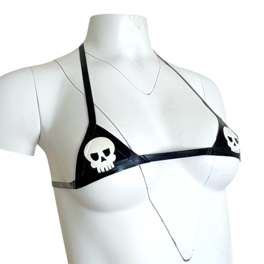 Latex Skull Micro Triangle Bikini