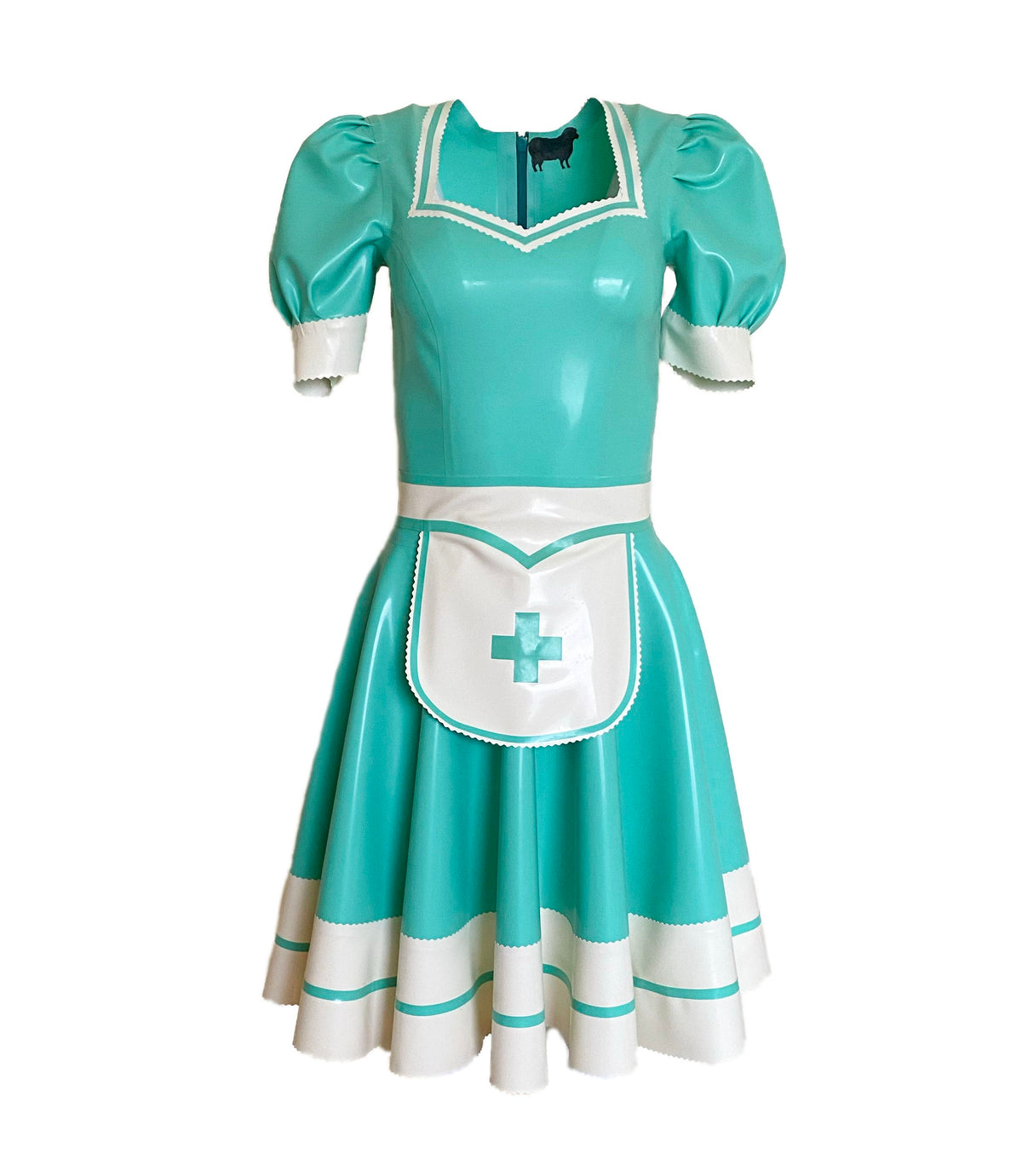 Latex Nurse Swing Dress and Apron