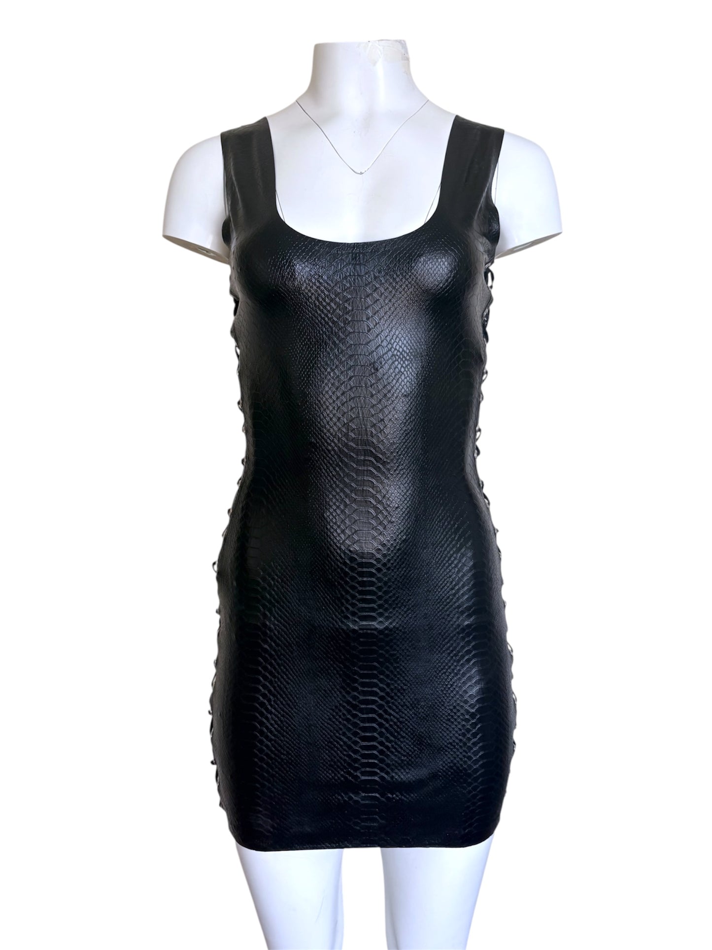 Serpens Snakeskin Latex Mini Dress