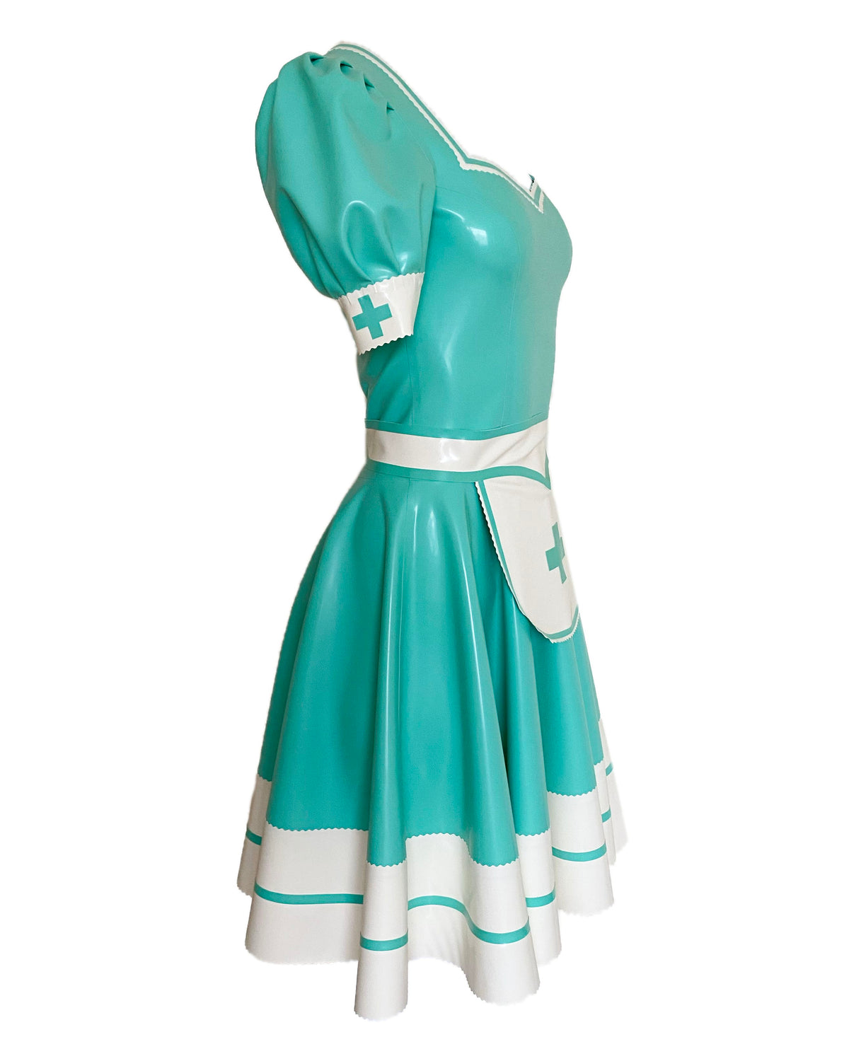 Latex Nurse Swing Dress and Apron