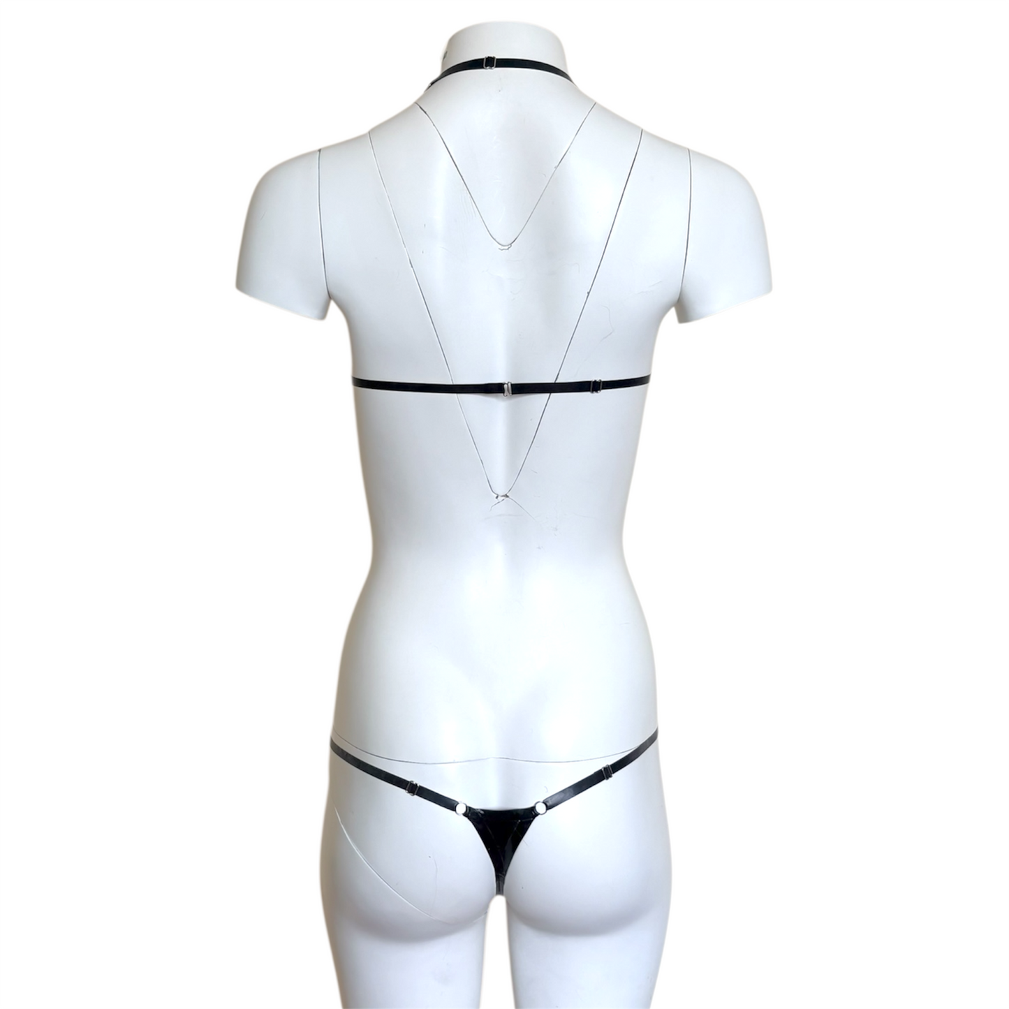 Latex Skull Micro Triangle Bikini