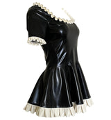 Latex Short Sleeved Mini Maid Dress