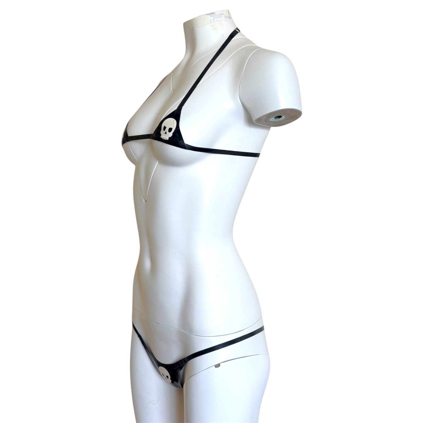 Latex Skull Micro Triangle Bikini