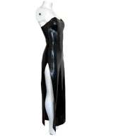 Latex ‘Holli’ Strapless Long Dress with Side Slits