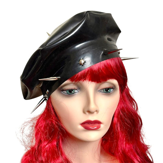 Latex Spiked Beret