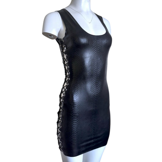 Serpens Snakeskin Latex Mini Dress