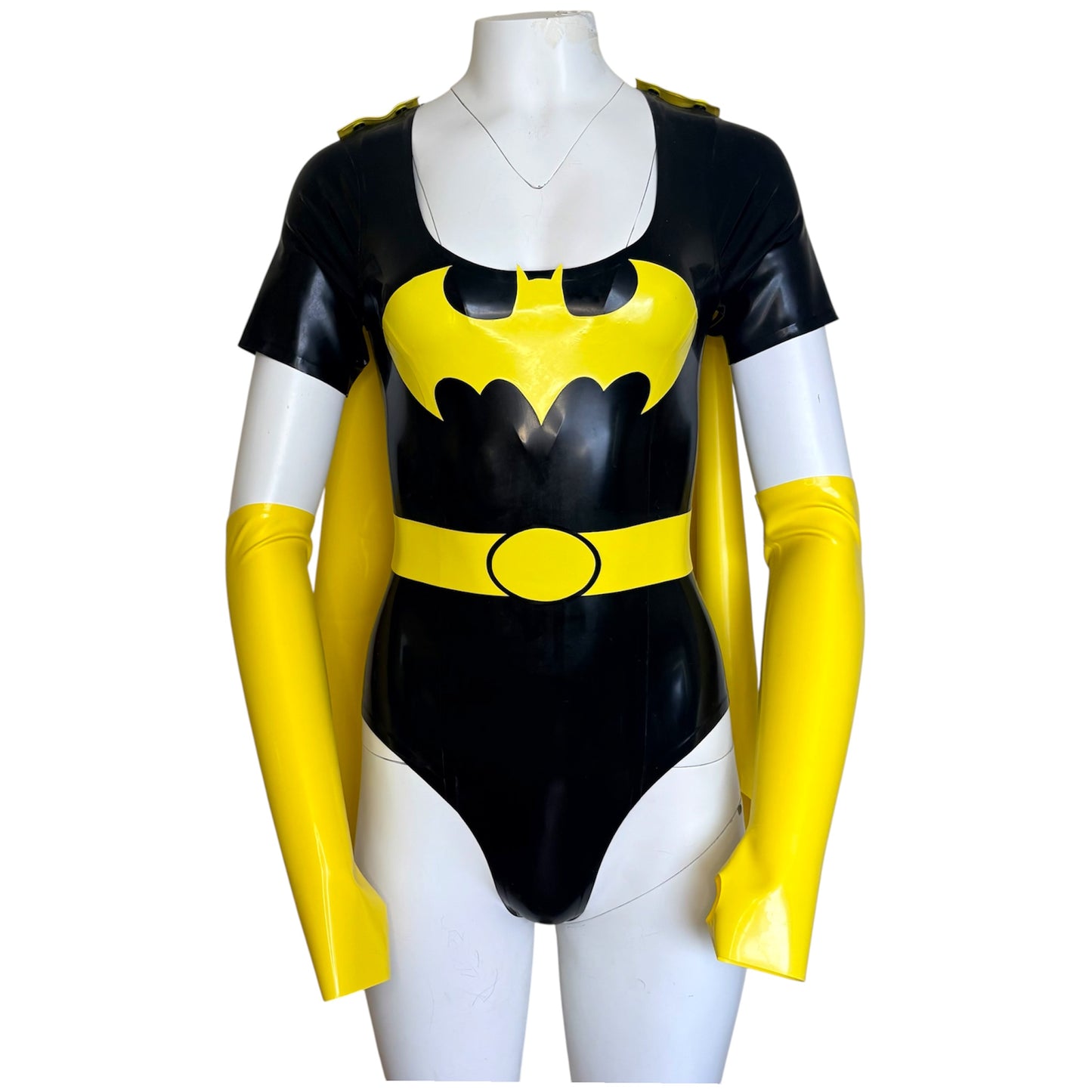 Latex Batgirl Outfit - Bodysuit / Belt / Cape / Gloves
