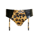 Latex 6 Suspender Glitter Leopard Briefs / Pants