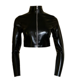 Latex Cropped Zip Jacket