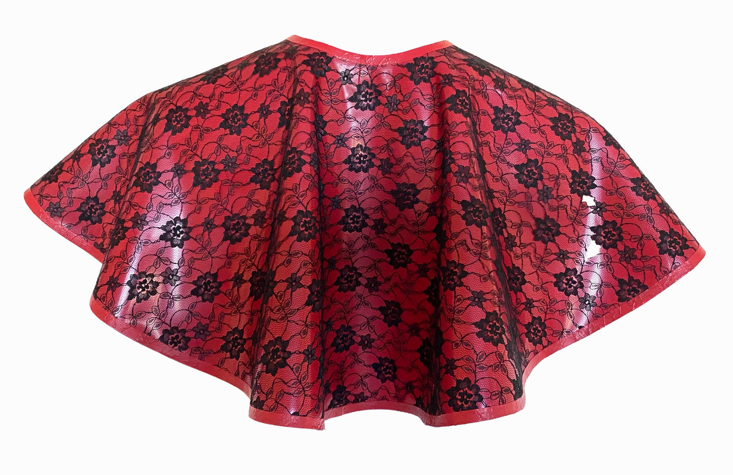 Latex Short Cape with Lace Overlay