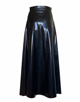 Latex Open Front Full Length Long Skirt