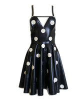 Latex Polka Dot Swing Dress with Cutout