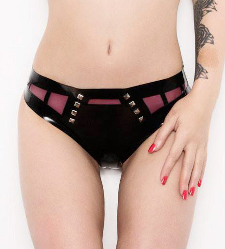 Latex Studded Cut Out Detail Panties