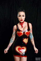 Latex Transparent Heart Mini Dress