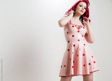 Latex Polka Dot Swing Dress with Cutout
